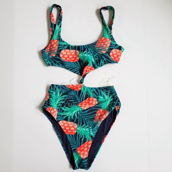 aerie Other - Aerie Twist Cutout Pineapple Monokini M NEW